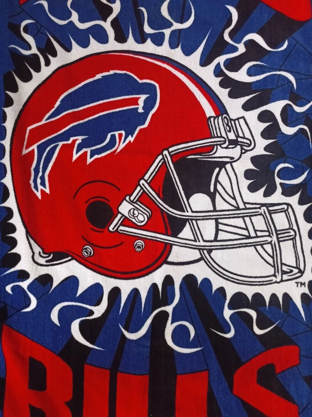 Vintage 90s 1998 Buffalo Bills Shockwave Beach Towel NFL  58